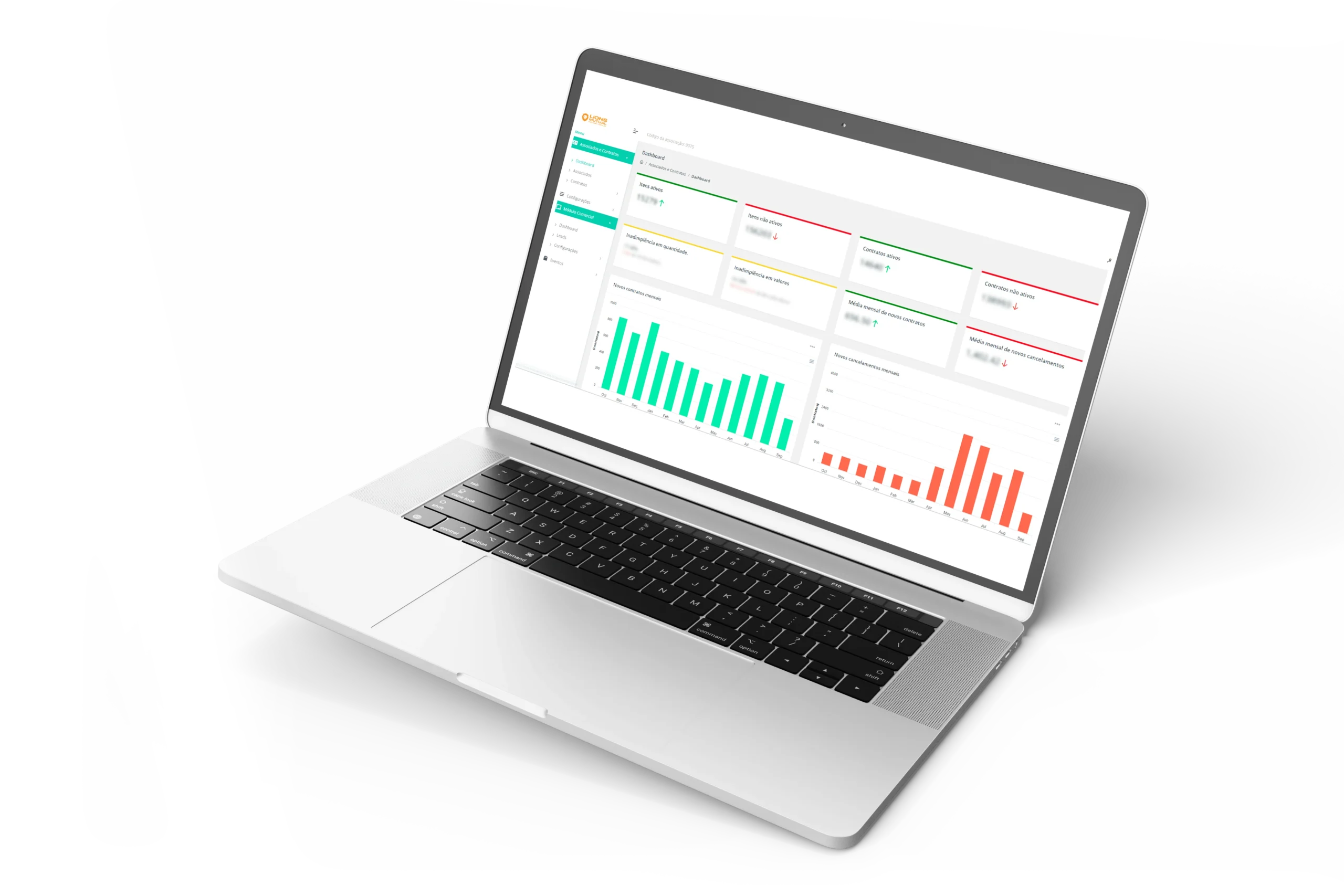 Sistema de cotação Lions Mutual no Laptop